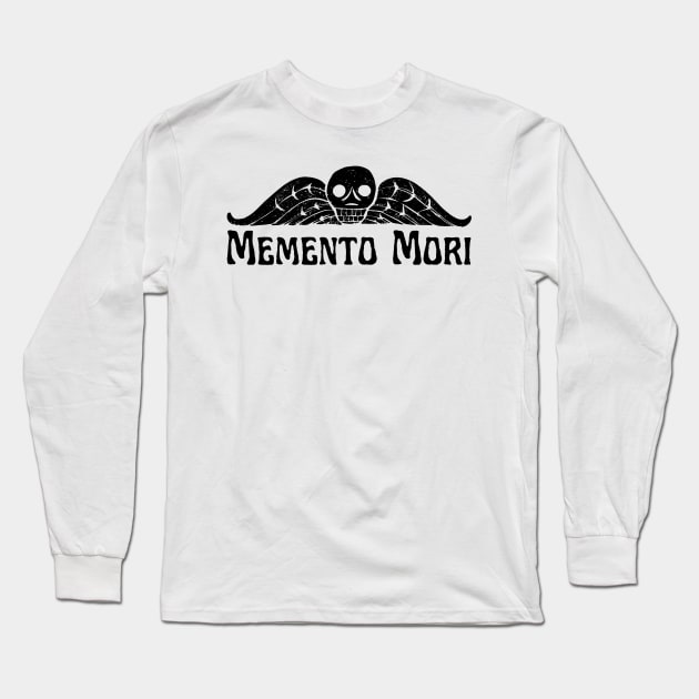 Grave Art - Winged Skull "Memento Mori" Long Sleeve T-Shirt by Aint It Scary